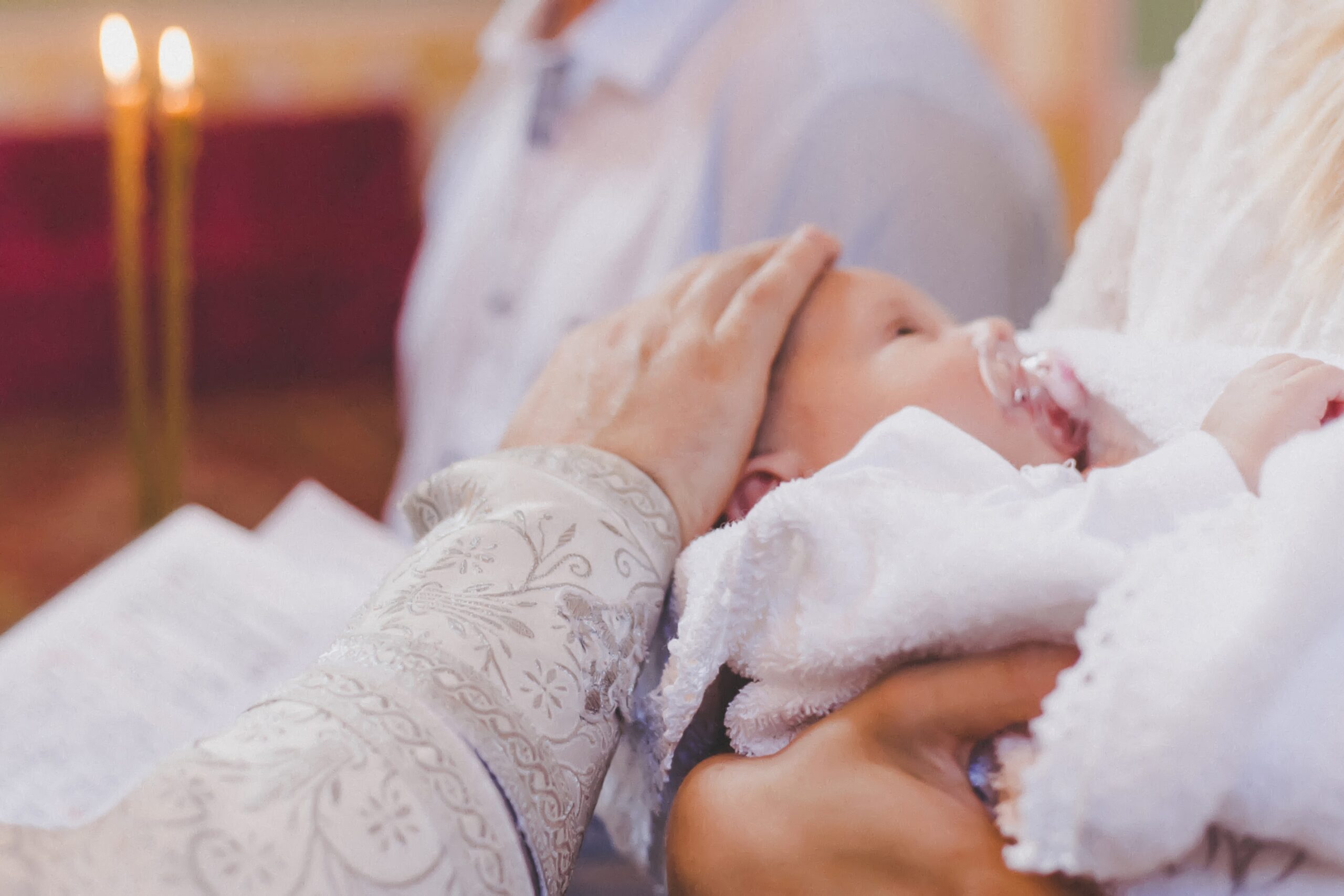 The Sacrament Of The Baptism Of A Child. Selective Focus.