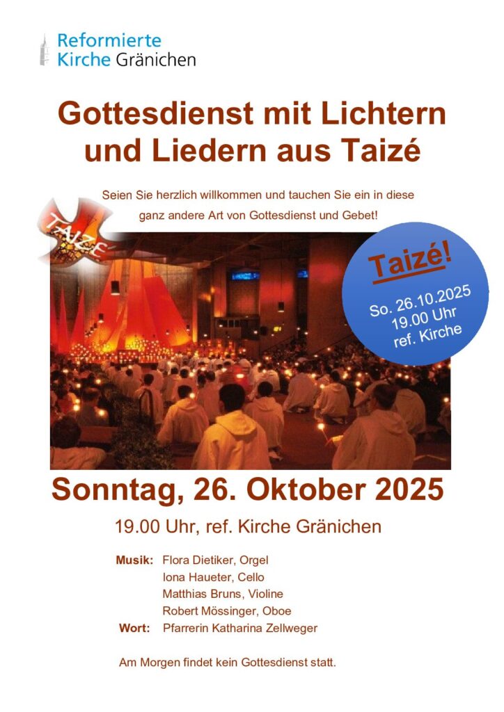 Flyer Taizé Gottesdienst 2025